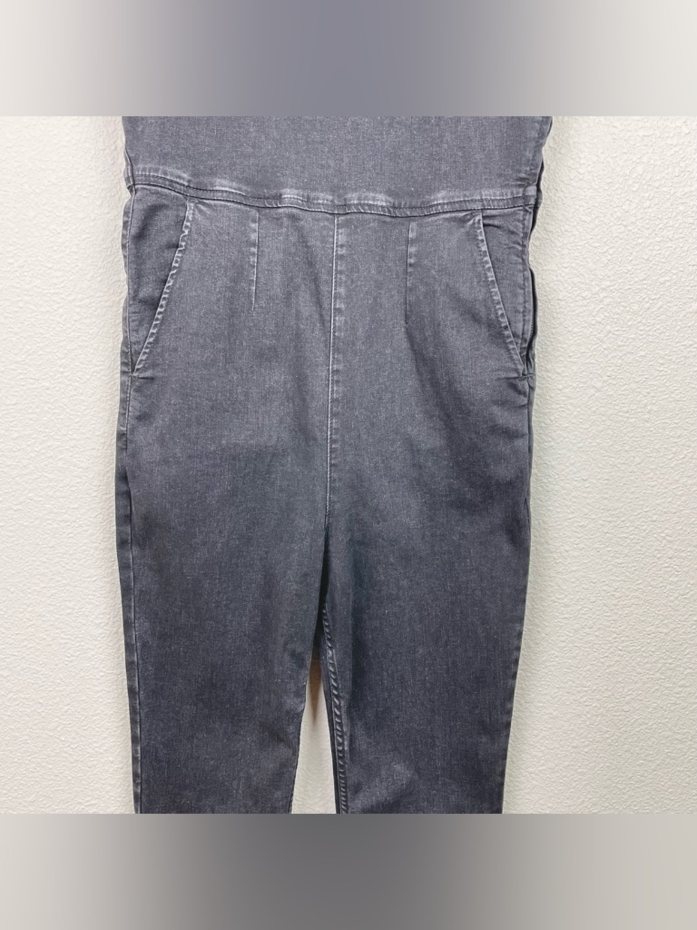 Free People Women's Large Scarlett Black Denim Jumpsuit One Piece Sleeveless - Picture 4 of 16